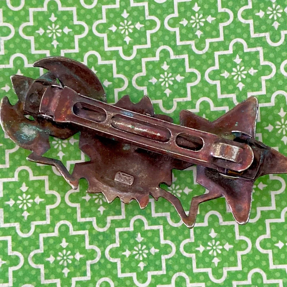 80s metal patina sun moon stars barrette
